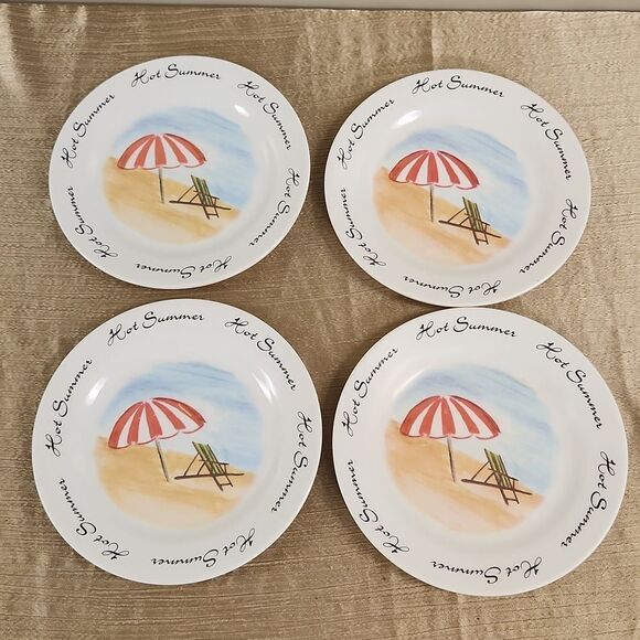 Trisa Melamine Hot Summer Plate Set of 4  8" - Picture 1 of 9